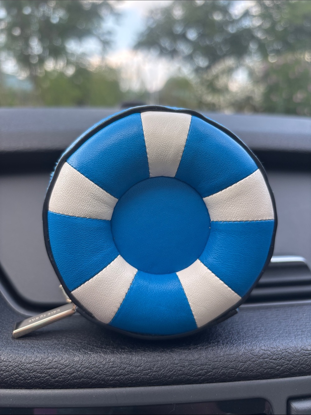 kate spade Blue and White Striped AirPod Case